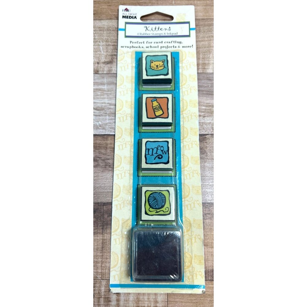 Kittens Rubber Stamp Set With Inkpad By All Night Media
